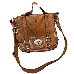 Fossil Brown Leather Turn lock Satchel Bag